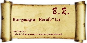 Burgmayer Renáta névjegykártya